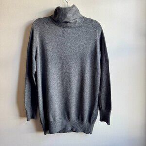 Lands End Womens Wool Blend Gray Turtleneck Sweater Size Medium